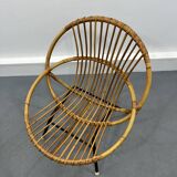 Chaise en Rotin et Métal de Rohé Noordwolde, Pays-Bas, 1950s