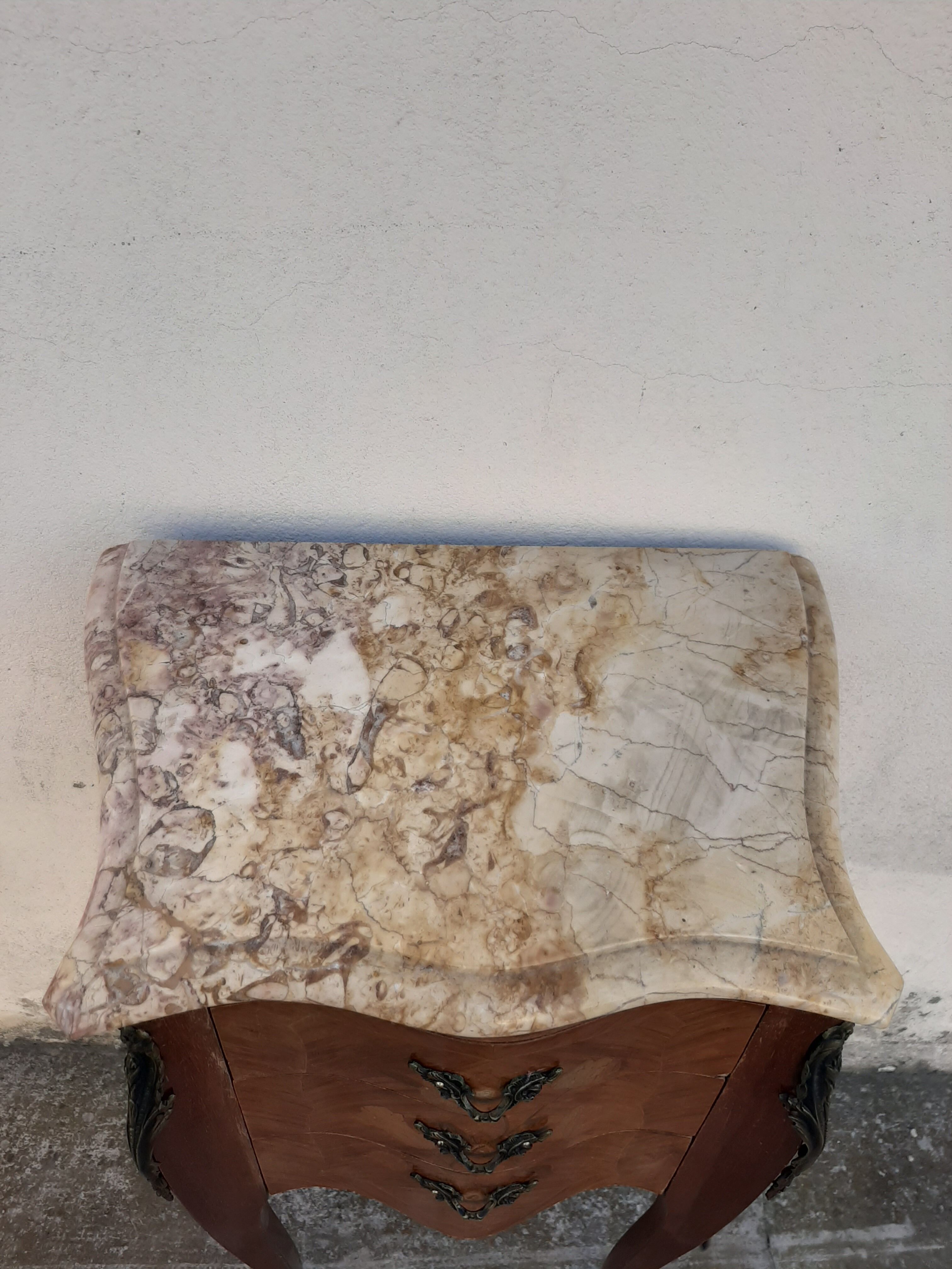 Louis XV Marquetry Style Bedside