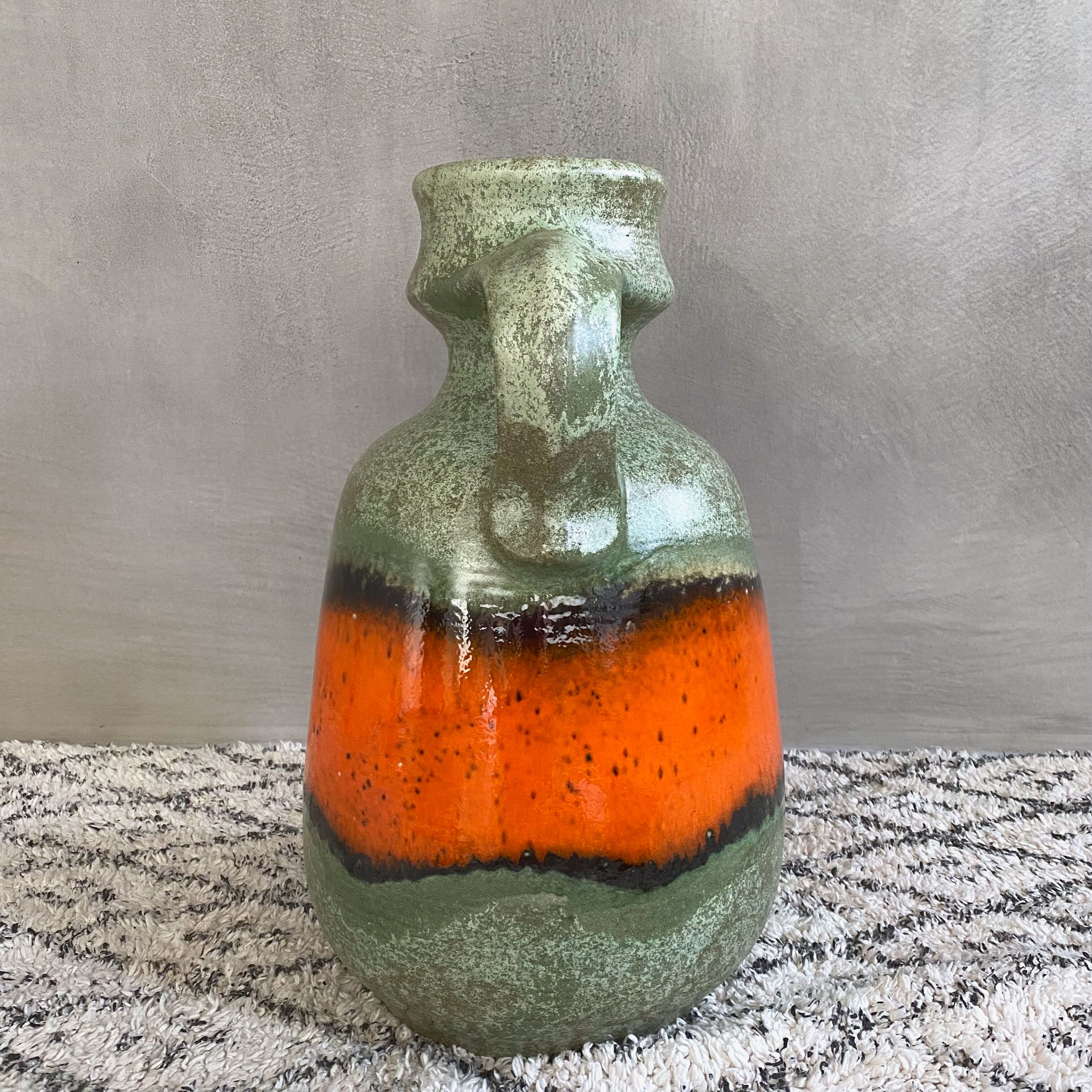 Vintage floor vase Dümler Breiden, west german pottery, 70's interior