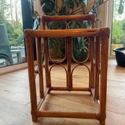 Table d'appoint vintage en rotin