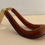 Carl Auböck pipe rack in leather and bronze, 1963