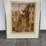 Original lithograph signed by Jean-Pierre Cassigneul: passer-by with a toque