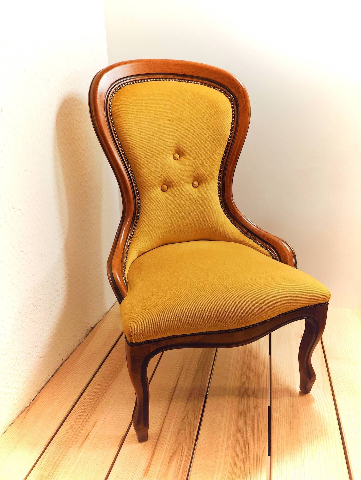 Louis philippe style armchair yellow