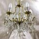Cage chandelier 6 lights in bronze and crystal