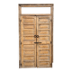 pair of old double-leaf doors with transom and carved frames