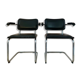 Ensemble de 2 chaises vintage design B32 Cesca Marcel Breuer