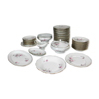 Limoges porcelain tableware, set 56 pieces 1950