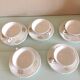 White porcelain coffee service with golden flowers / vintage 50s-60s