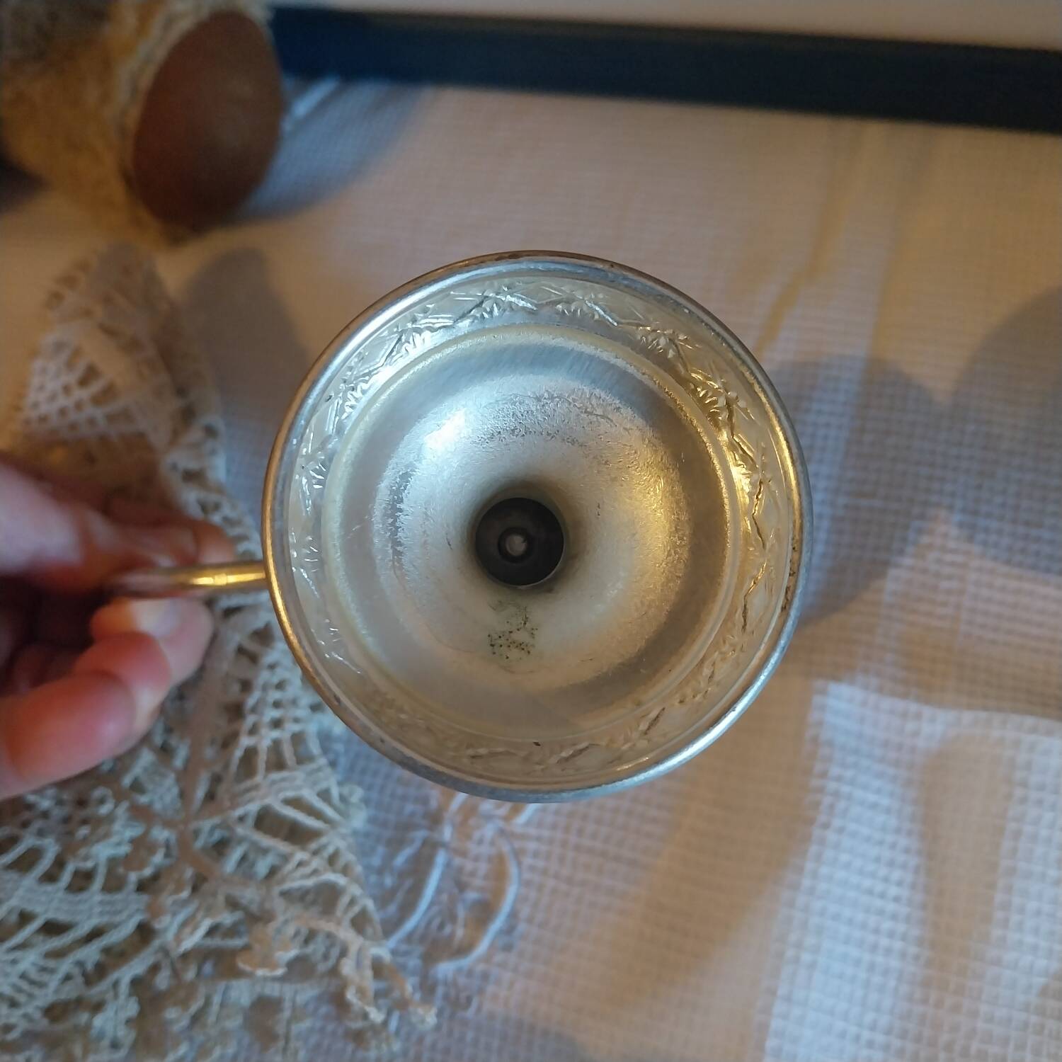 Old silver-plated milk jug