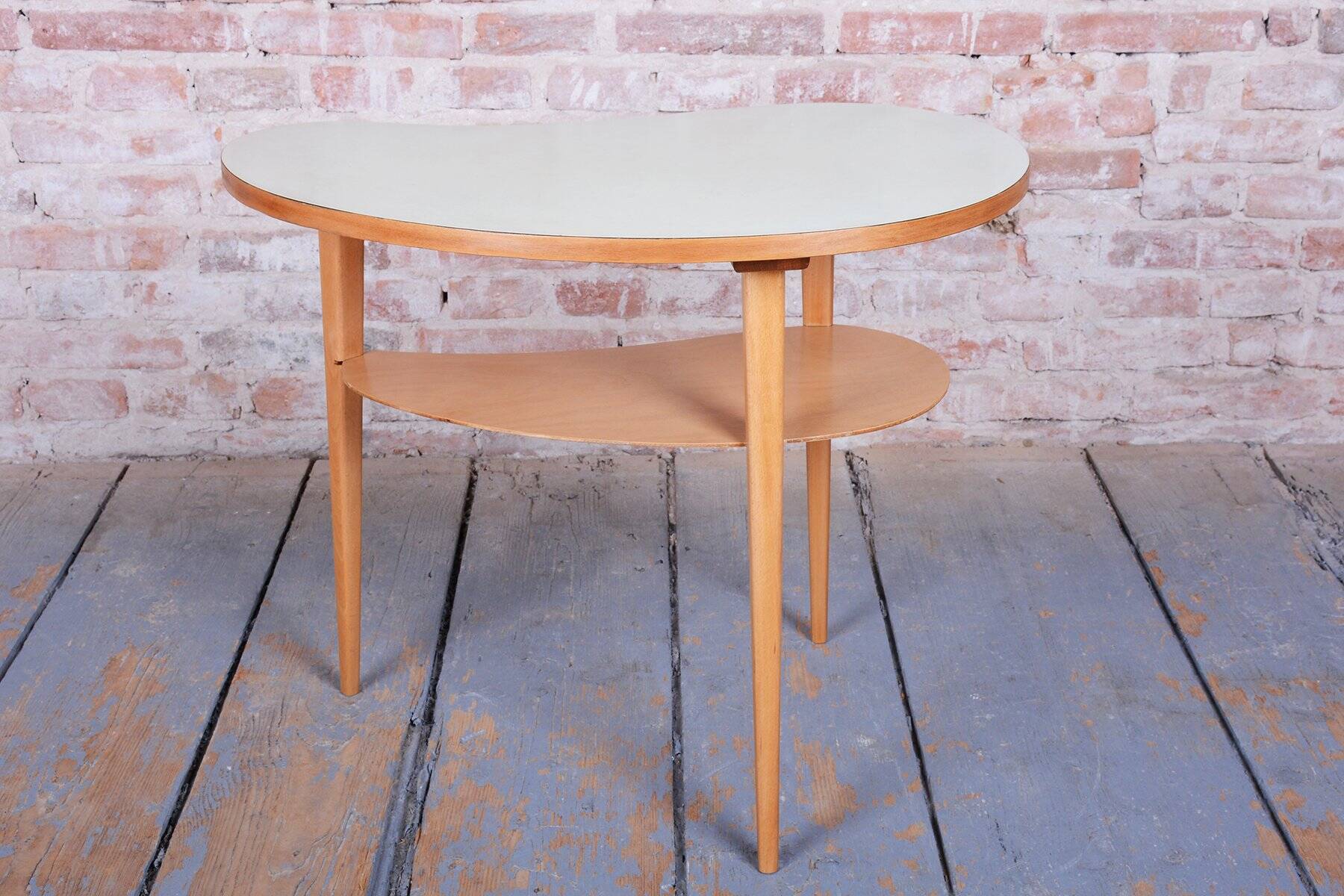 Mid-Century Side Table in Beech and Plywood, Czech, 1950s