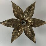 Florentine floral brass wall sconce by Willy Daro for Massive Lighting, Belgium