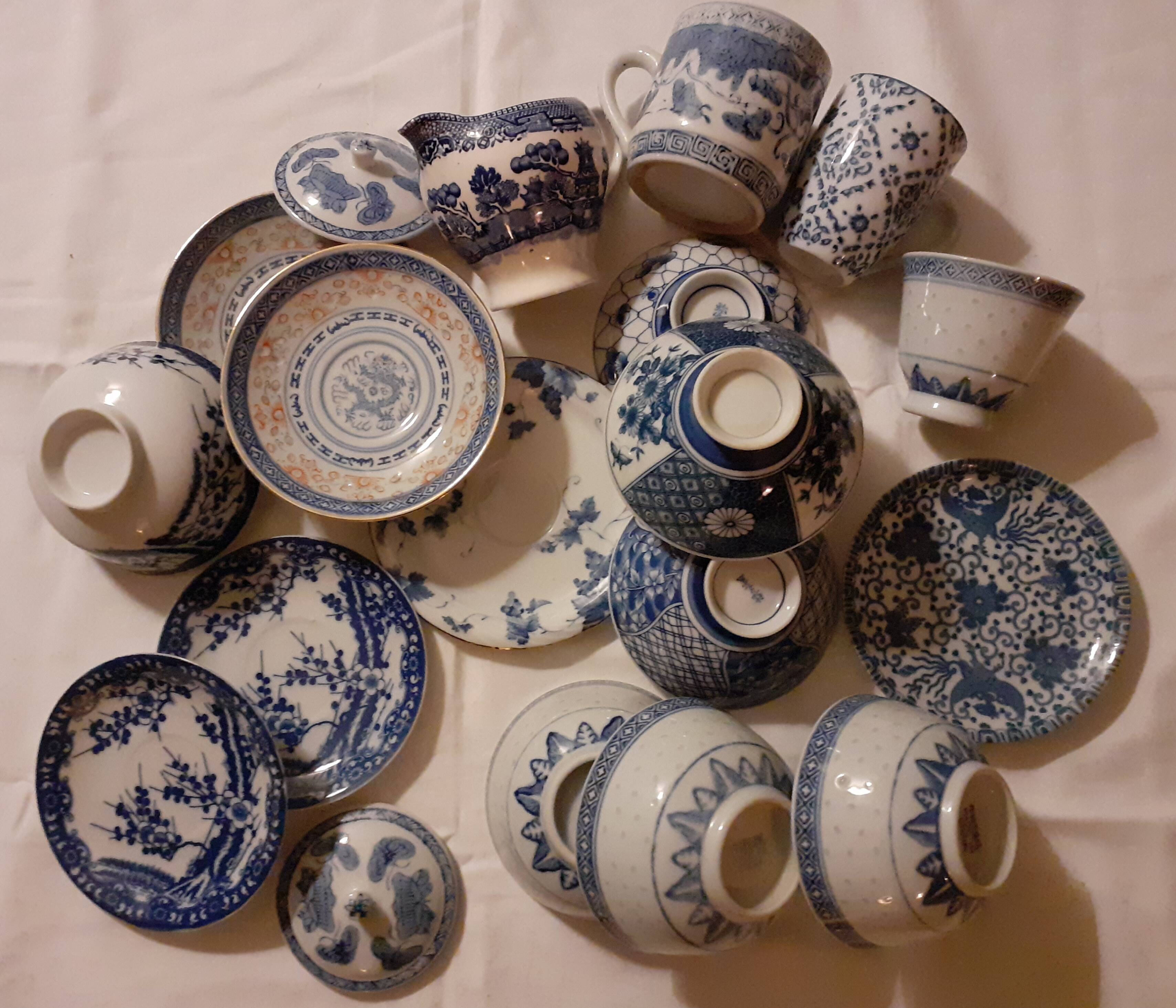 Indigo Blue Asian Small Dinnerware Set