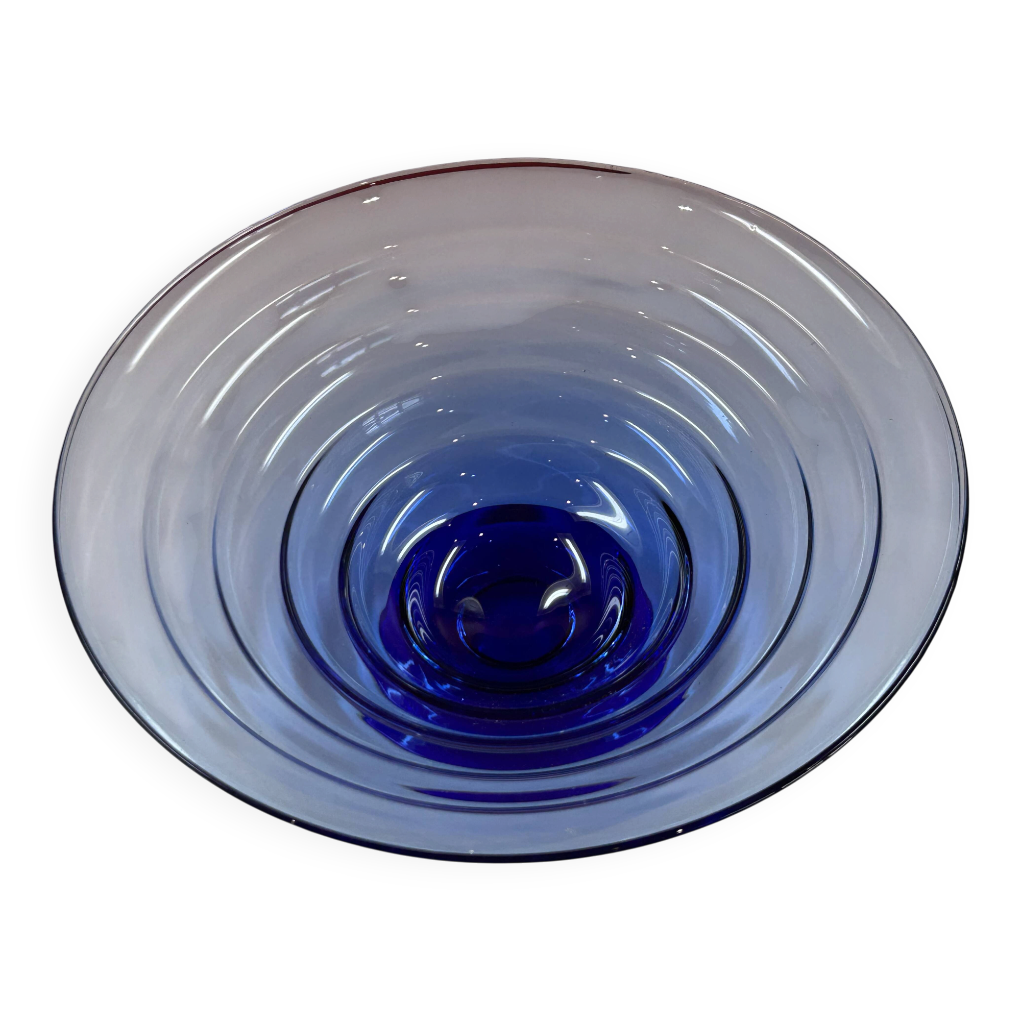 Large cobalt blue glass bowl