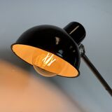 Lampe de bureau, d'atelier industriel en tôle émaillée noire, années 1950