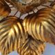 Sconce metal golden leaves 70s