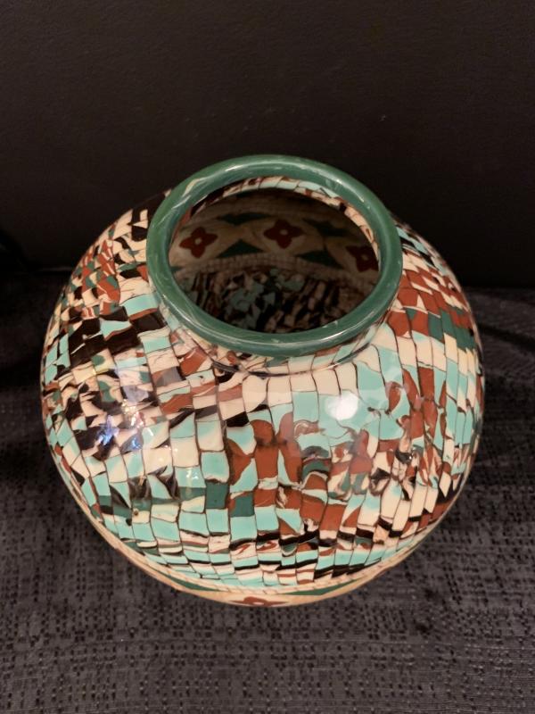 Mixed ceramic ball vase Vallauris Jean Gerbino 1876-1966