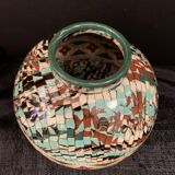 Mixed ceramic ball vase Vallauris Jean Gerbino 1876-1966