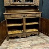 Louis XV Provençal double-body oak bookcase buffet