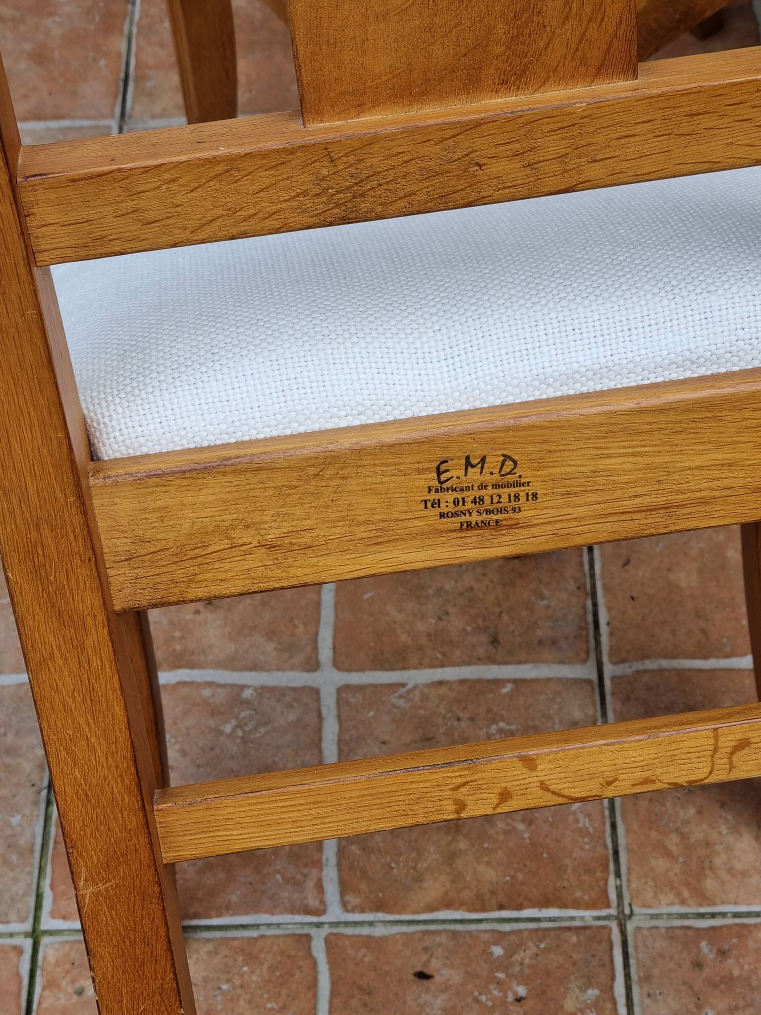 Set of 6 oak chairs, refurbished, Art Deco style, vintage, France