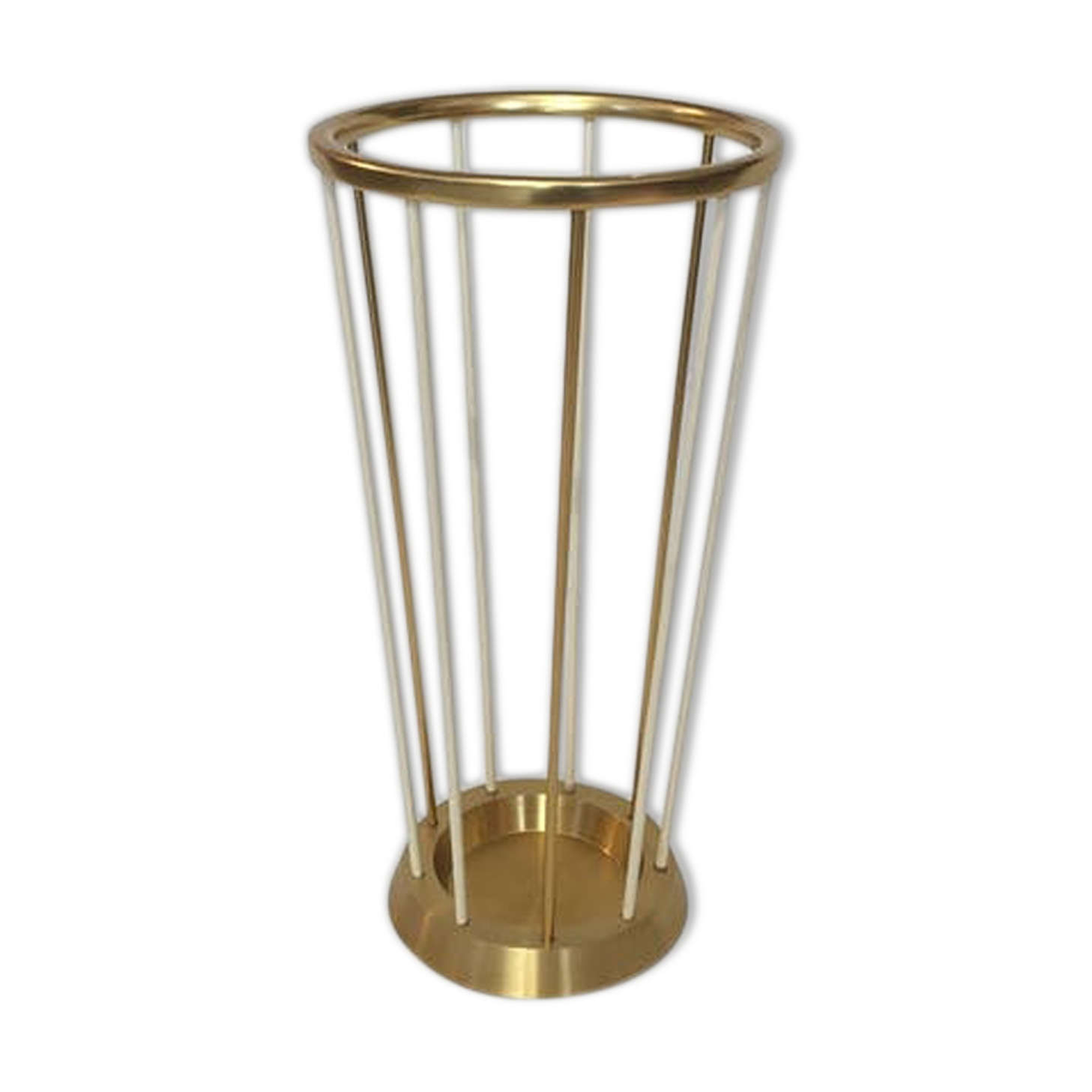 Vintage gold metal umbrella holder from the 1950s
