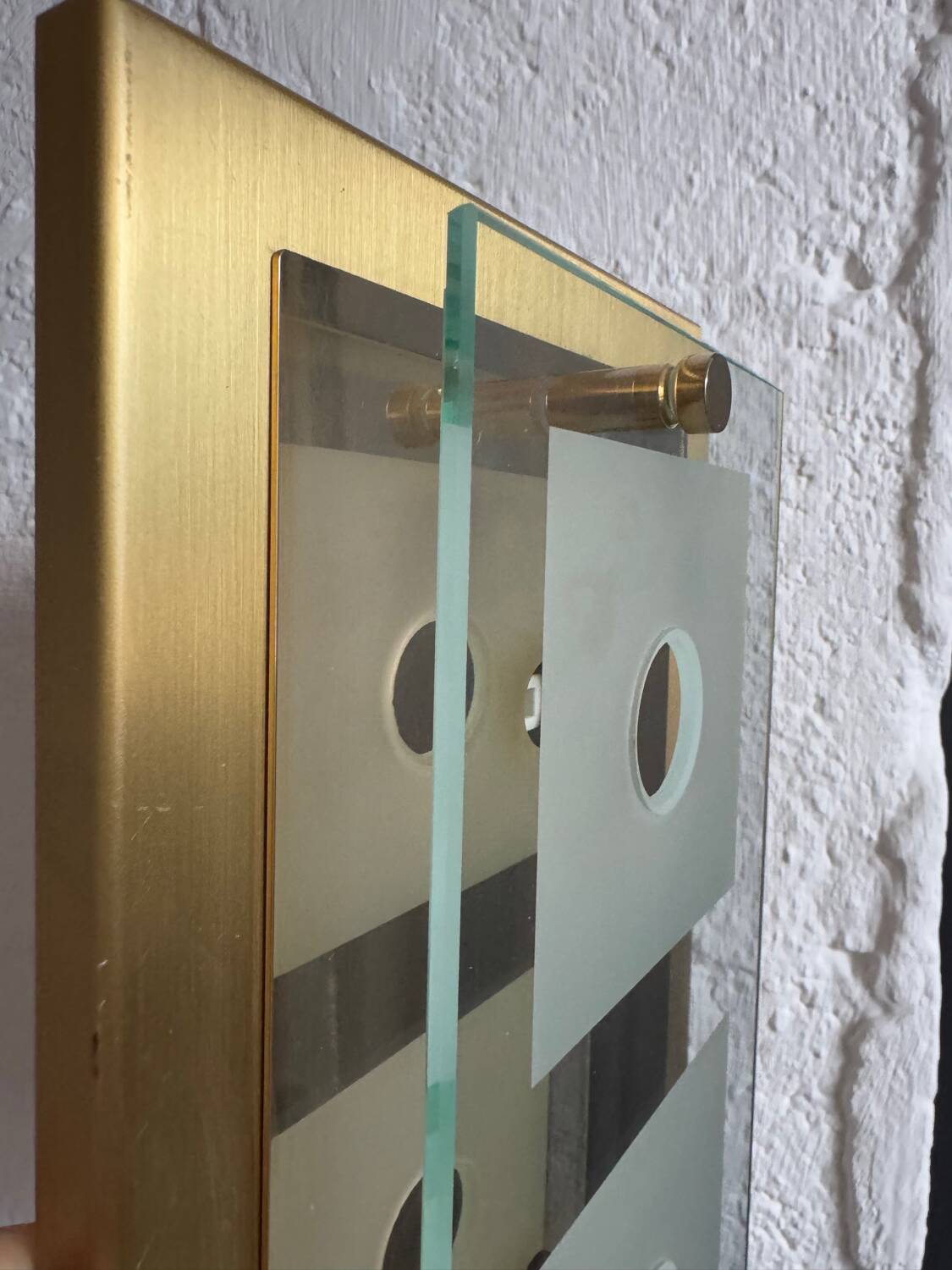 Applique laiton verre Grossmann années 80