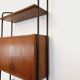 Vintage Italian modular bookcase in teak, metal and melamine