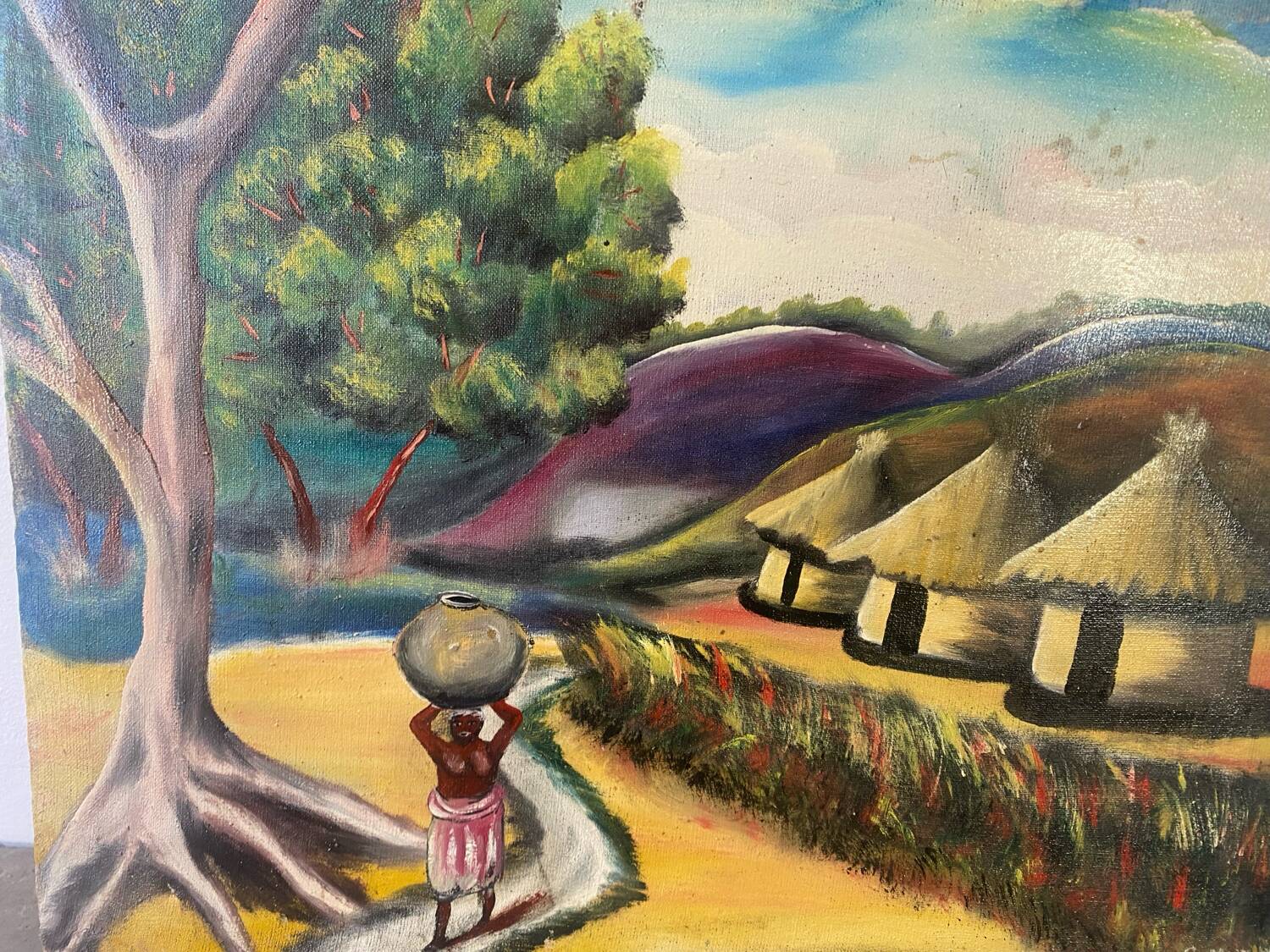 Lot of two signed African landscapes