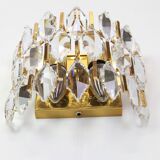 Pair of wall sconces in gilded brass and crystal by Palwa, Germany, 1970s.