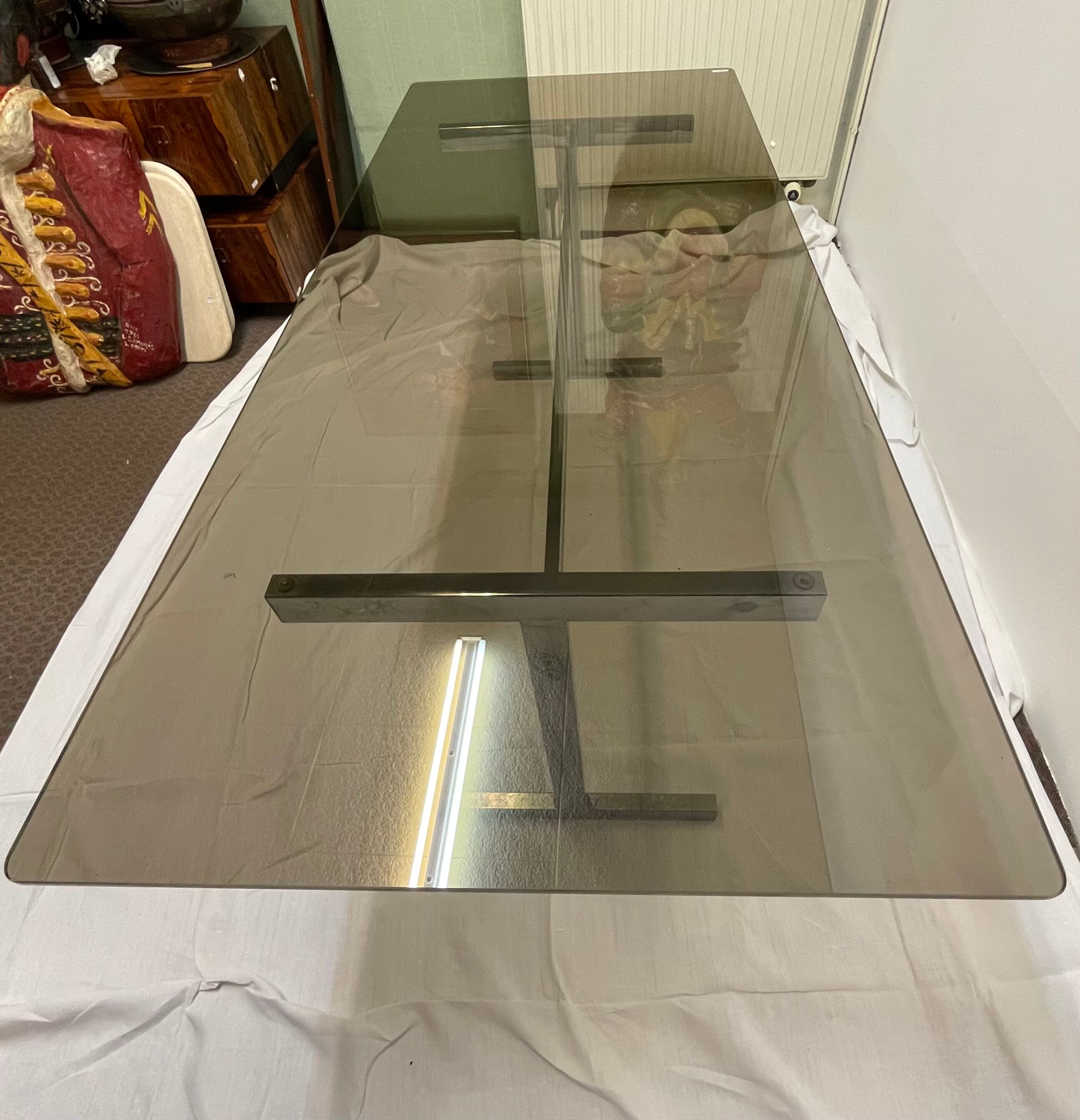 Smoked glass dining table