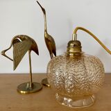 Vintage amber glass globe lamp