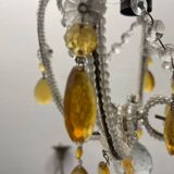 Glass Beaded Petit Crystal Chandeliers Set of 2