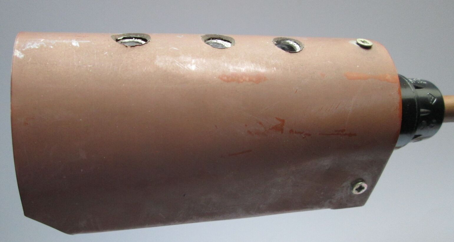 Techno Media lamp in copper and wood