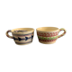 Pair of ceramic cups including a mustache cup for gentleman