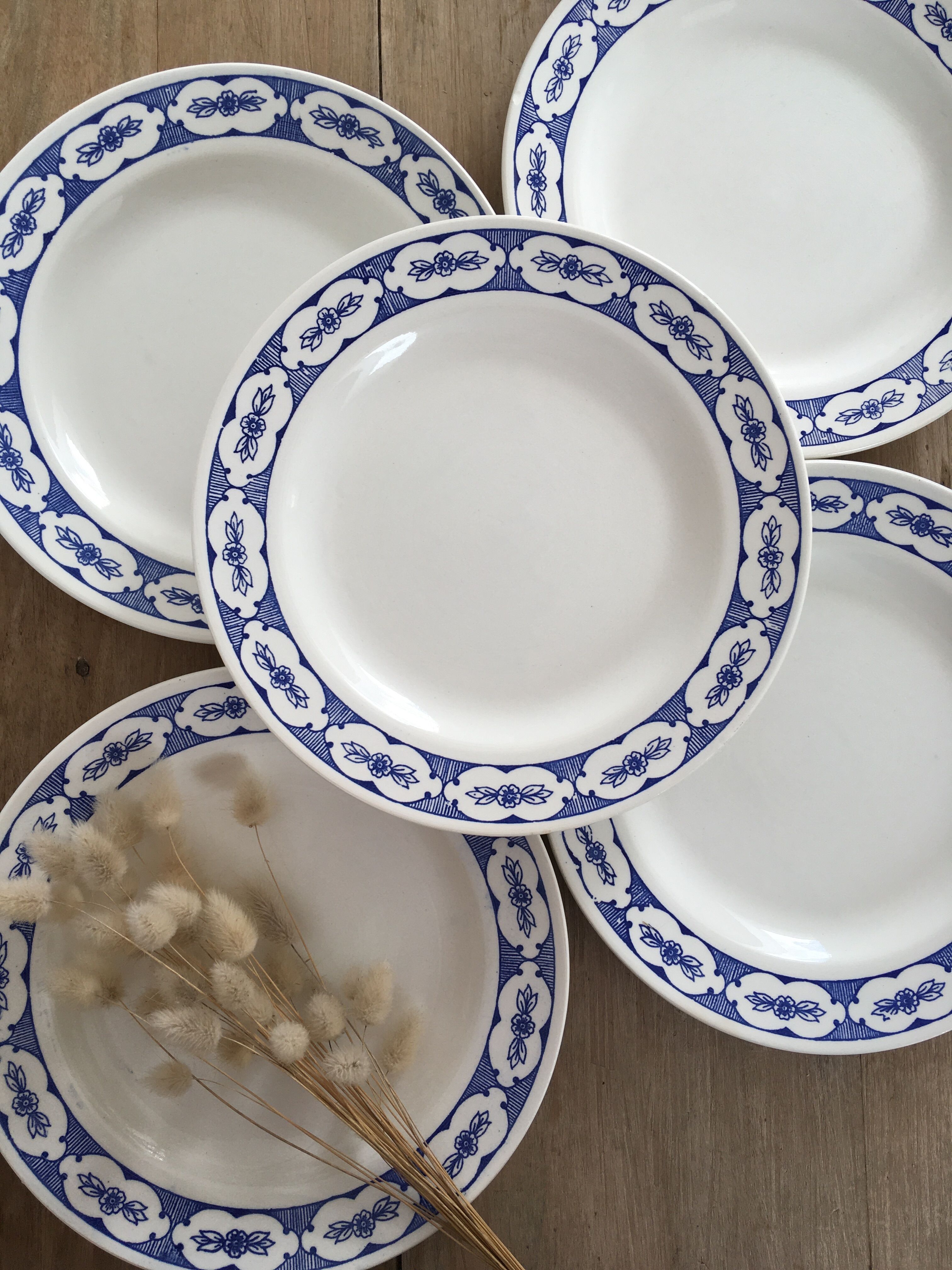 Retro blue pink plates