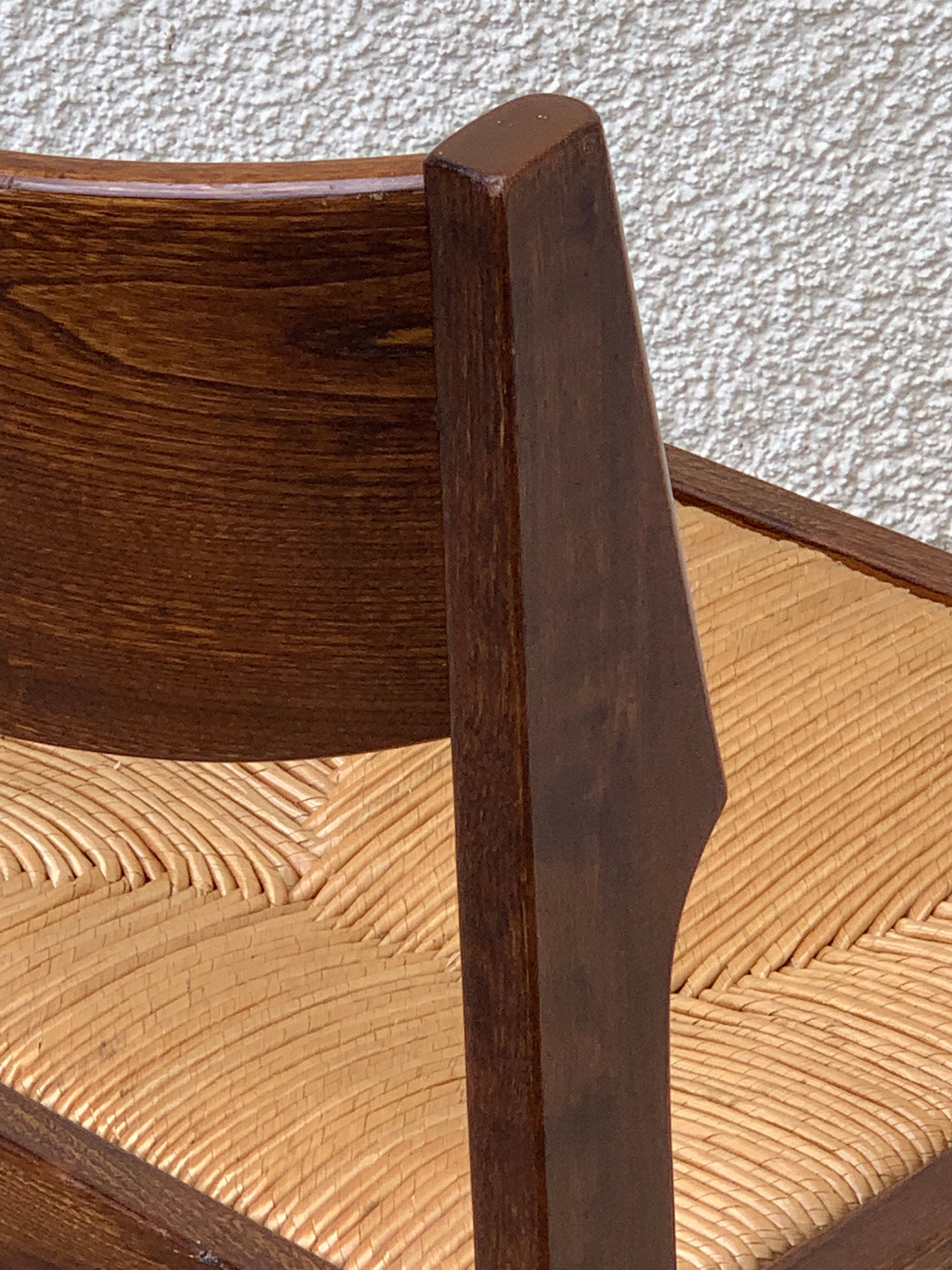 Mulched chairs in vintage solid elm 1960