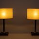 set Jacques Adnet Red Stich Leather Table lamps 1960s France