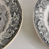 Set of 6 Longwy Huart & Nothomb earthenware plates