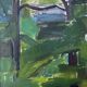 Vintage Modernists Landscape Oil on Canvas signed by F.H. 1950s