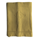 Old Mustard Yellow Linen And Cotton Sheet