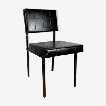 Modernist design chair metal and imitation leather 60s