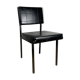 Chaise design moderniste métal et similis cuir années 60