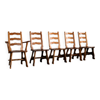 Chaises de salle à manger brutalistes   chaises vintage   années 1950   chêne