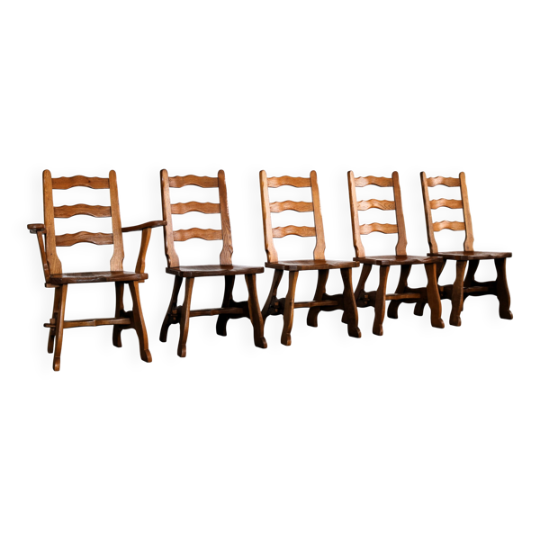 Chaises de salle à manger brutalistes   chaises vintage   années 1950   chêne