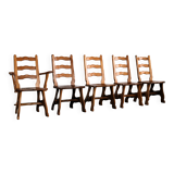 Brutalist dining chairs | vintage chairs | 1950s | oak