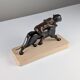 Ariadne and the Panther, Art Deco Sculpture in Wood and Brass, 1920s