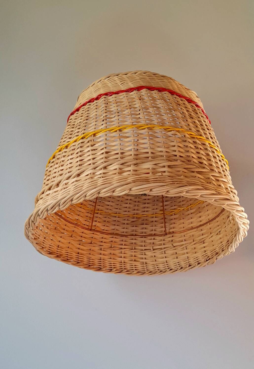 60s rattan lampshade