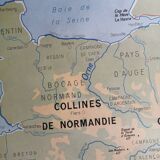 Vintage school map mdi FRANCE Normandy Paris Basin