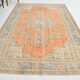 Coral orange 62s vintage rug, 226x331cm