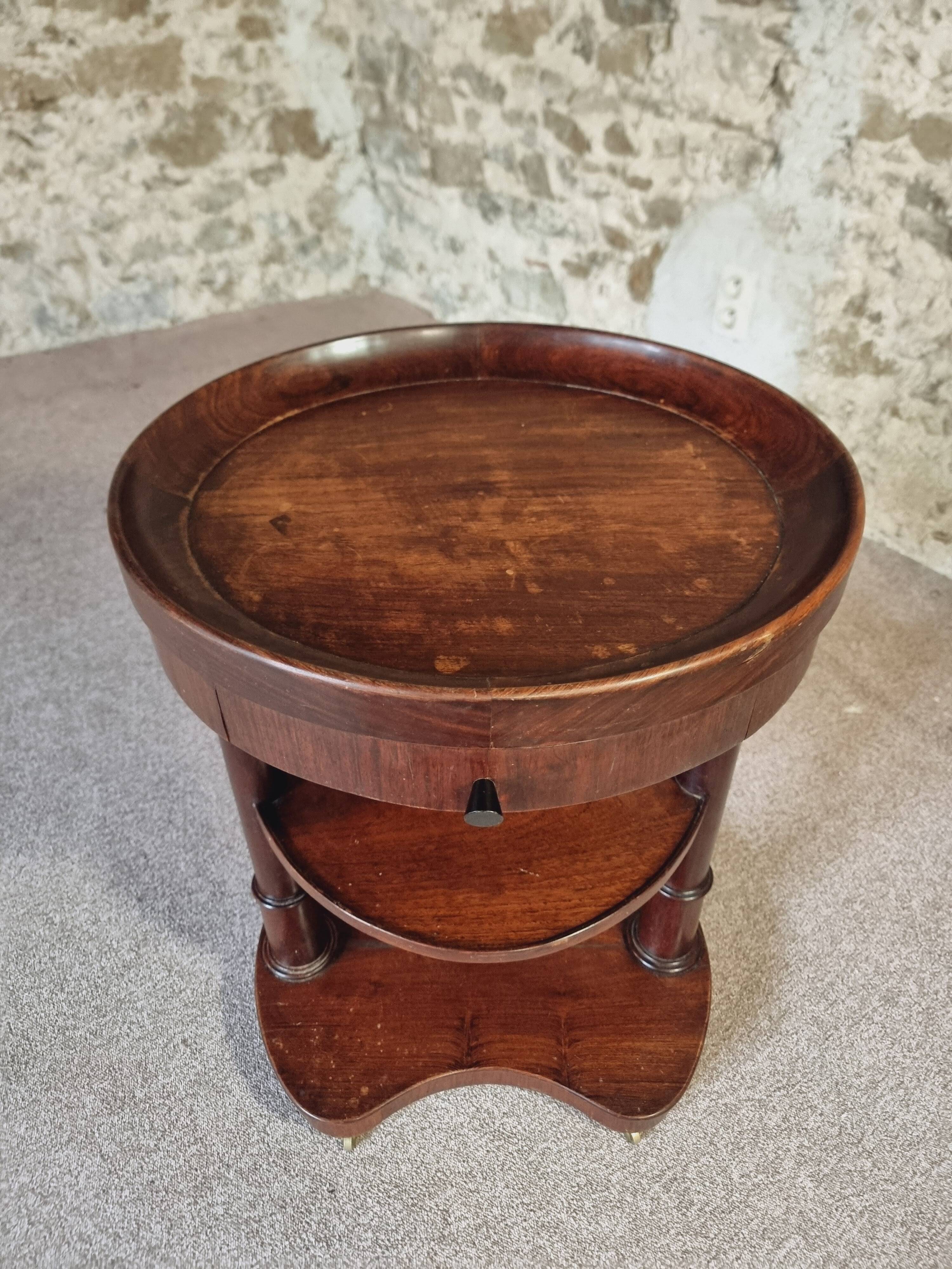Empire style wooden rolling trolley – France, 1930s