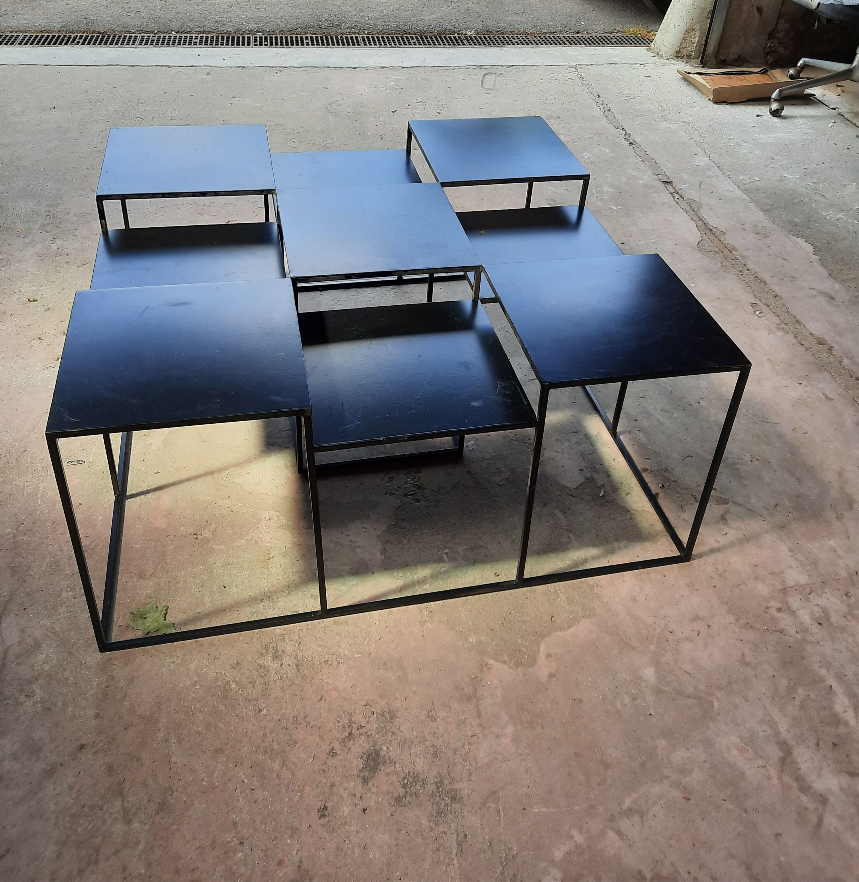 Metal design coffee table